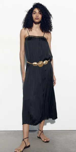 NWT BLACK MIXED LACE SLIP DRESS. Size Small. thumbnail 4