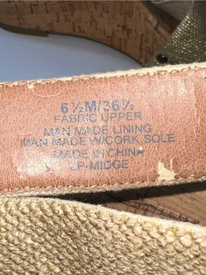 Lucky Brand Gold Metallic Canvas Upper Wedge Cork Heels Size 6.5 thumbnail 12