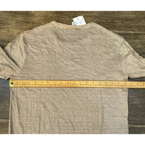 Club Monaco Short Sleeve Linen Tee Shirt Crewneck Casual Size Medium Striped thumbnail 5