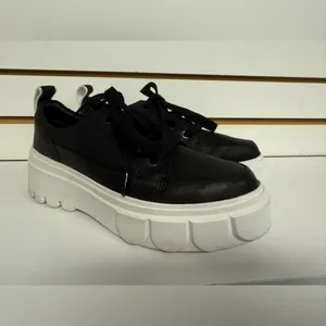Sorel Caribou X Waterproof Chunky Platform Sneaker Size 9 Black & White Leather thumbnail 2