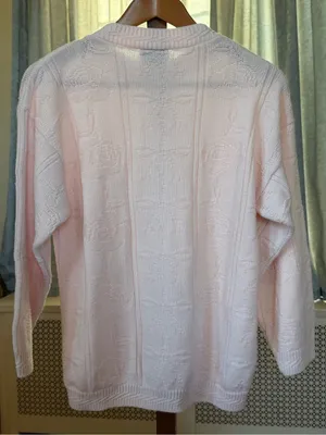 Adele pink sweater with textured knit L pattern #knitwear #textured Size L thumbnail 2