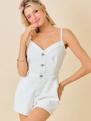Cami Denim Romper Size M thumbnail 3