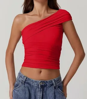 Amazon QINSEN One Shoulder Top thumbnail 4
