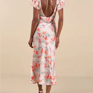 Elegant Floral Print Lulus Midi Dress thumbnail 3