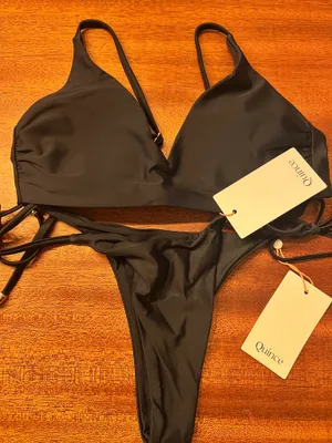 Quince Black Bikini Set NWT thumbnail 1