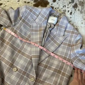 ARITZIA WILFRED Purple Plaid Destiny‎ Blazer Size 0 thumbnail 8