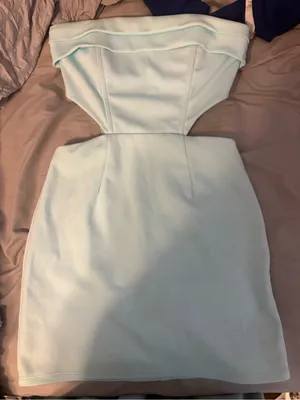 Lucy in The Sky Strapless Light Blue Cutout mini Dress thumbnail 1