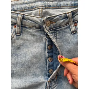 Old Navy O.G. Straight Jeans 12 Tall High Rise Distressed Acid Wash Button Fly thumbnail 8
