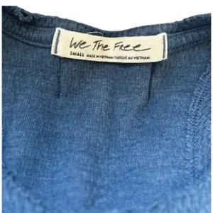 Free People Cool It We The Free Blue Solid Knit Tank Top Scoop Neck Size S thumbnail 4