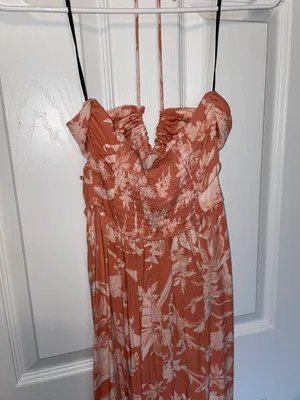 H&M Lovely Pink Floral Maxi Dress XS thumbnail 5