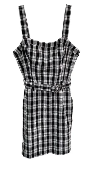 Hollister Y2K School Girl Preppy Black White Plaid Mini Romper Dress Size‎ M NEW thumbnail 1