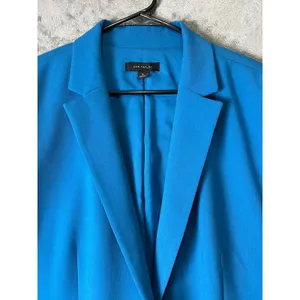 Ann Taylor The Hutton Blazer Twill Santorini 18 Blue One Button Blazer Career thumbnail 2