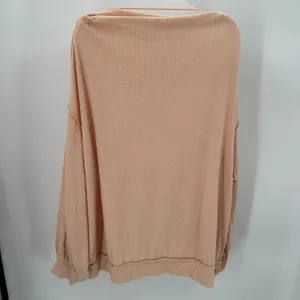We The Free Sweater Womens L Peach Main Squeeze L/S Knit Oversized Boatneck Top thumbnail 3