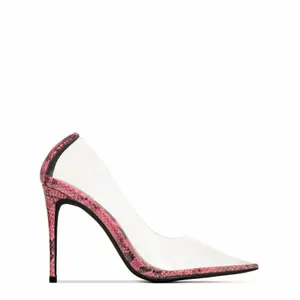 Nwot Cape Robbin Clear Transparent Pink Snake Pumps 9 thumbnail 4
