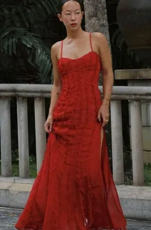 Meshki red Formal Prom Maxi Dress thumbnail 1