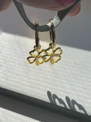 Anthropologie Tarnish resistant clover hoops thumbnail 3