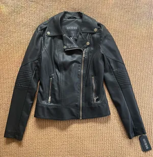 GUESS Black Leather Jacket thumbnail 1
