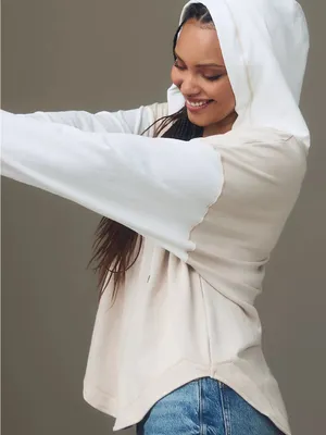 Pilcro Women’s Wharfside Hooded Sweatshirt V-Neck Pulloveriin Colorblock XL thumbnail 4