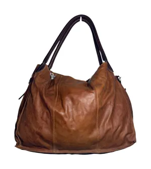 We The Free Reina Tan Brown Lamb Leather Slouchy Hobo Tote Bag Paisley Lining thumbnail 1