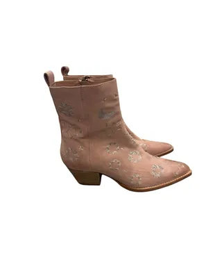 Free People Bowers Embroidered Leather Western Boot in Blush 8 NEW thumbnail 6