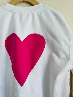 Nantucket I Am My Story Graphic Sweatshirt White Pink Heart Size L Beach Coast thumbnail 8