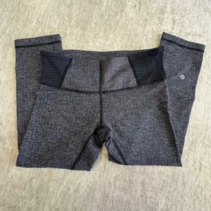 Lululemon Wunder Under‎ Leggings Womens 6 Herringbone Mid Rise Crop Yoga Tights thumbnail 2