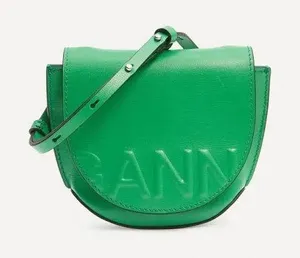 Ganni Banner Nano convertible Saddle Bag green thumbnail 1