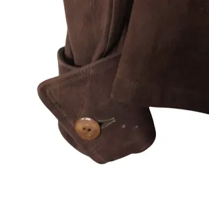 Unbranded Women's Suede Leather Button Front Jacket Small Brown boho earthy thumbnail 6