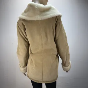 Marvin Richards Vintage Tan Suede Coat Size S Faux Shearling Lined‎ Western Boho thumbnail 6