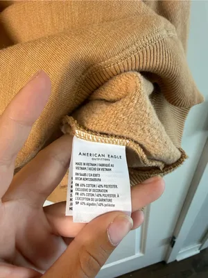 American Eagle Outfitters Tan Crewneck Sweatshirt with Script Accent thumbnail 5