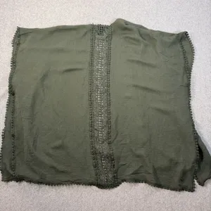 Steve Madden Women's OSFM Olive Green Kimono Cardigan Wrap Lace Trim Open thumbnail 8