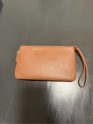 Brand New Coach Brown Signature Canvas Wristlet with Leather Trim thumbnail 3