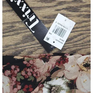 NWT Trixxi Juniors Printed Tiered Short Ruffle Sleeve Dress Multi Floral Black S thumbnail 7