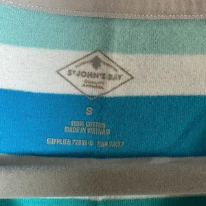 St. John’s Bay Women’s‎ Striped Short Sleeve T-Shirt Size Small 100% Cotton thumbnail 4