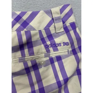Adidas Golf Shorts Women 8 Purple Plaid Checkered‎ Athletic Sporty Colorful thumbnail 11