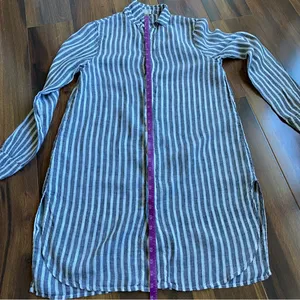 CP Shades Linen Striped Shirt Dress Full Button Down thumbnail 9