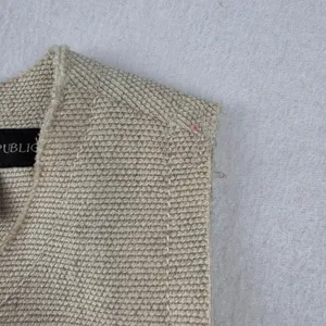 Banana Republic Beige Cotton Linen Peplum Sleeveless Dress Pockets Size 6 thumbnail 8