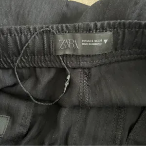 Zara Black Lyocell Viscose High Rise Wide Leg Flowy Casual Pull On Pant S thumbnail 7