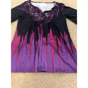 Ab24 woman top shirt bell sleeves purple medium size amazing thumbnail 2
