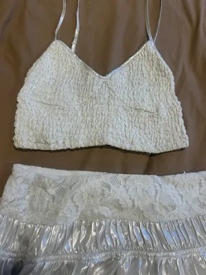 Free People Aster Set Silver Maxi Skirt & Bralette NWOT thumbnail 6