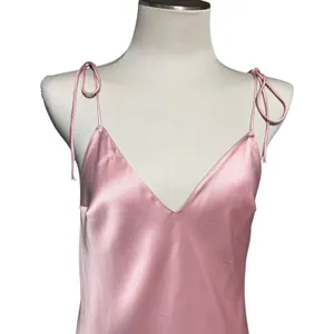 Victoria's Secret Satin Midi Slip Dress Adjustable Tie Straps Light Pink Medium thumbnail 2