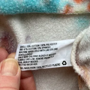 Wild Fable White Cropped Hoodie with multi color tie dye spots size S thumbnail 6