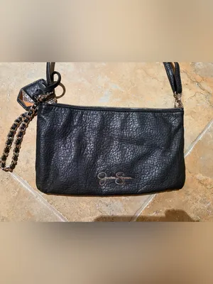 Jessica Simpson Black White Snakeskin Convertible Crossbody Clutch Wristlet thumbnail 4