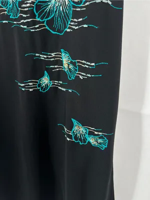 Vintage‎ BCBGMAXAZRIA Black Beaded Floral Embroidered Slip Dress Women’s Size 6 thumbnail 6