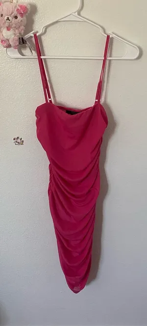 Pink Forever 21 Scrunched Dres thumbnail 1
