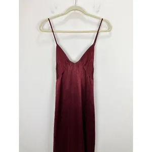 J.Crew Cross Back Dress Textured Satin Slip Burgundy Evening Formal US 14 NWT thumbnail 12