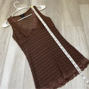 Rue21 Y2K Tank Top lace sheer womens Brown (medium) vintage retro going out thumbnail 5