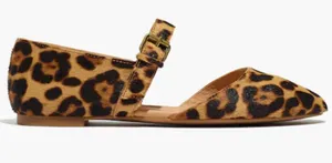 Madewell The Alina Mary-Jane Flat in Leopard Calf Hair thumbnail 1