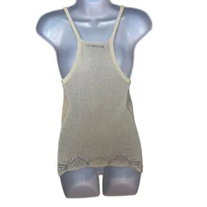 Rubbish EUC Cream Lightweight Knit Racerback Crochet Hem Tank Sz XS‎ thumbnail 2