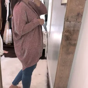 Le Lis medium red striped sweater knit cardigan thumbnail 5